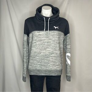 Victoria’s Secret PINK Oversized Colorblock Graphic Mock Sweatshirt, Small